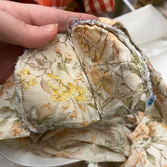 Vintage Homemade Cottagecore Floral Puff Sleeve Sweetheart Neck Tea Length Dress - Picture 5 of 7